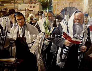 By The Kotel At Sukkot by Alex Levin