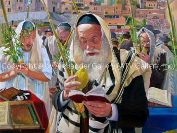 Sukkot Praying By The Kotel by Alex Levin