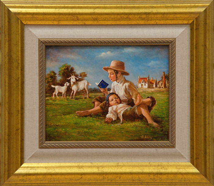 H. Weiss `The boys in the fields` .Framed and Embellished.. 