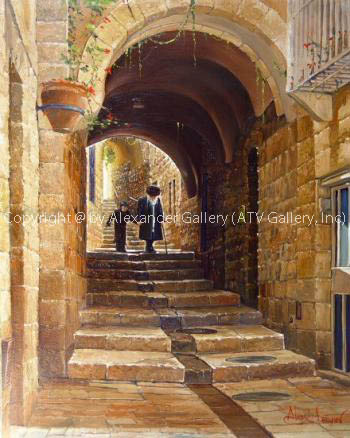 Hassidic Jews in Old city by Alex Levin
