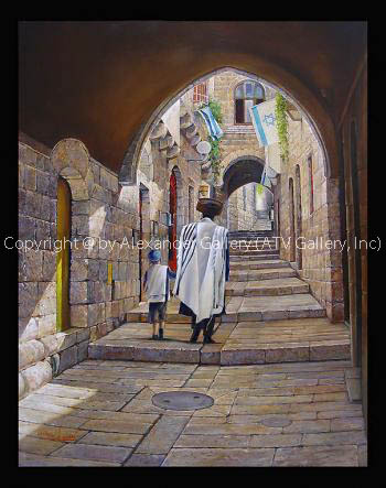 Shabbat at the Jewish Quarter in Jerusalem by Alex Levin