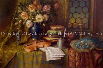 Violin Still Life by Elena Flerova