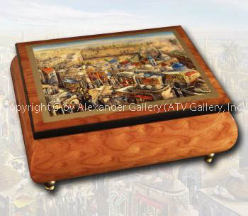 Jerusalem collectible wood jewelry music boxes