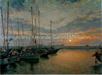 Jaffa at night II. by Venyamin Zaslavsky