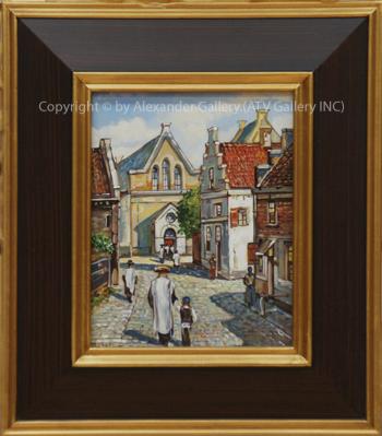 Way To Synagogue. Framed. by Yuri Dvornik