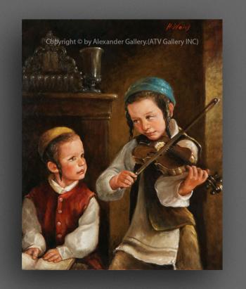 The Boy`s With Violin. by H. Weiss